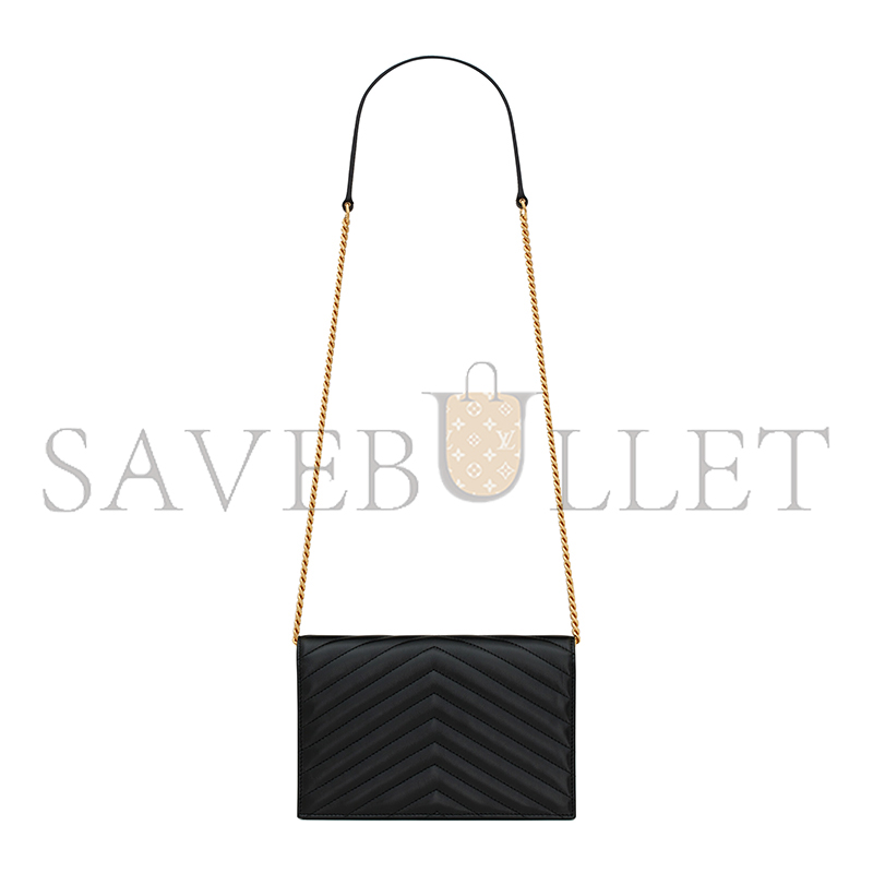 YSL CASSANDRE ENVELOPE CHAIN WALLET IN LAMBSKIN 742920AAA441000 (19*12.5*3.5cm)